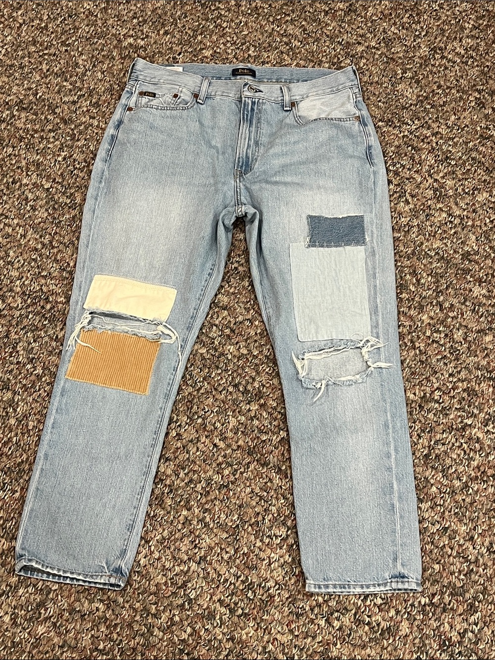 Ralph Lauren Light Blue Denim Jeans with Yellow Stitching